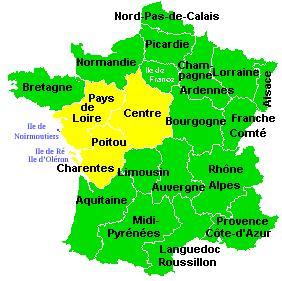 Carte des regions de France
